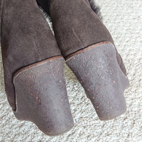 EMU Australia Heighton Wedge boots 100% Premium sheep Fur in dark brown Size 7 - Picture 11 of 12